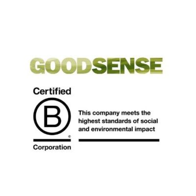 GoodSense marketing recertified B Corp July 2025 - logos
